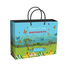 Butterfly Theme Party Supplies | Wide Gift Bag | Plain or Personalized Return Gift Bag